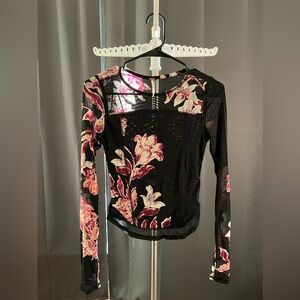 Free people Mesh Long sleeve top